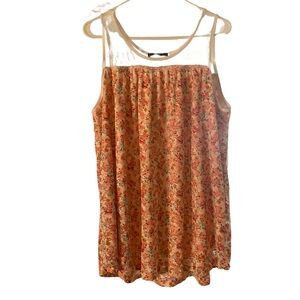Suzanne Betro floral and lace tank top - size L